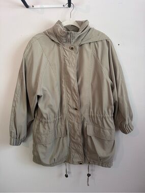 London Fog Beige Hooded Trench Coat